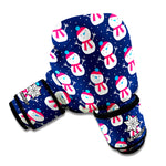 Cute Snowman Pattern Print Boxing Gloves