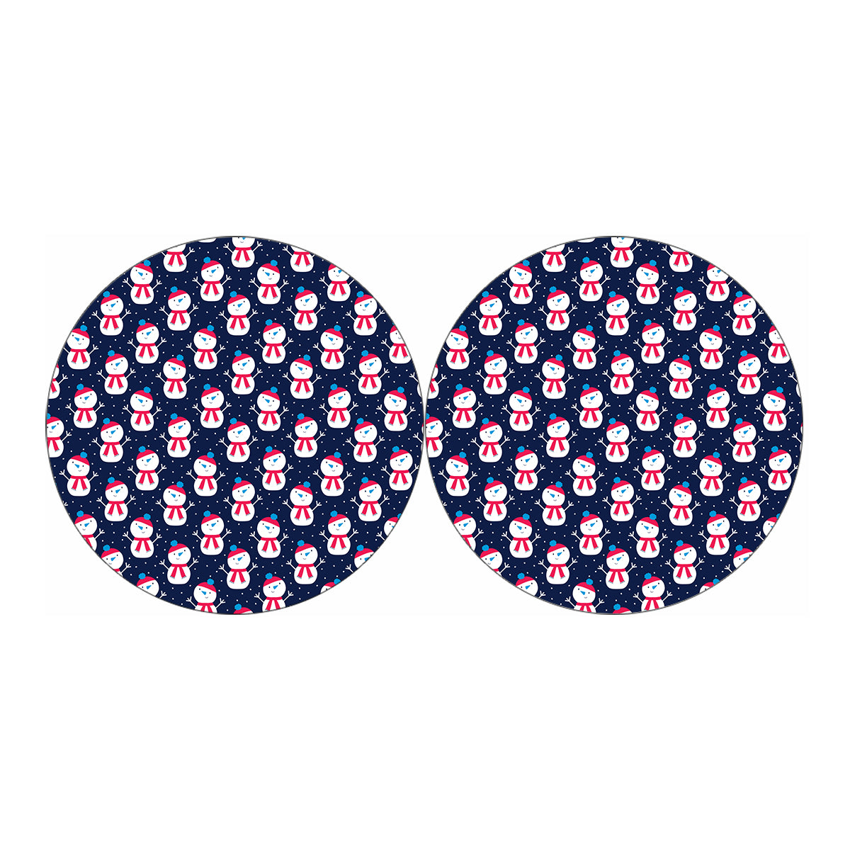 Cute Snowman Pattern Print Car Coasters