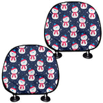 Cute Snowman Pattern Print Car Headrest Covers
