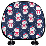 Cute Snowman Pattern Print Car Headrest Covers