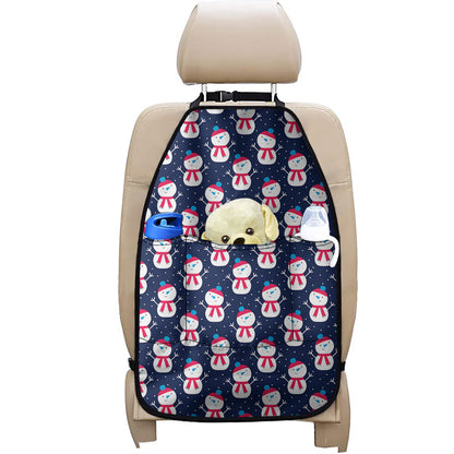 Cute Snowman Pattern Print Car Seat Organizers