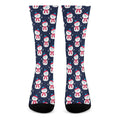 Cute Snowman Pattern Print Crew Socks