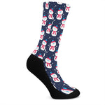 Cute Snowman Pattern Print Crew Socks