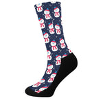 Cute Snowman Pattern Print Crew Socks