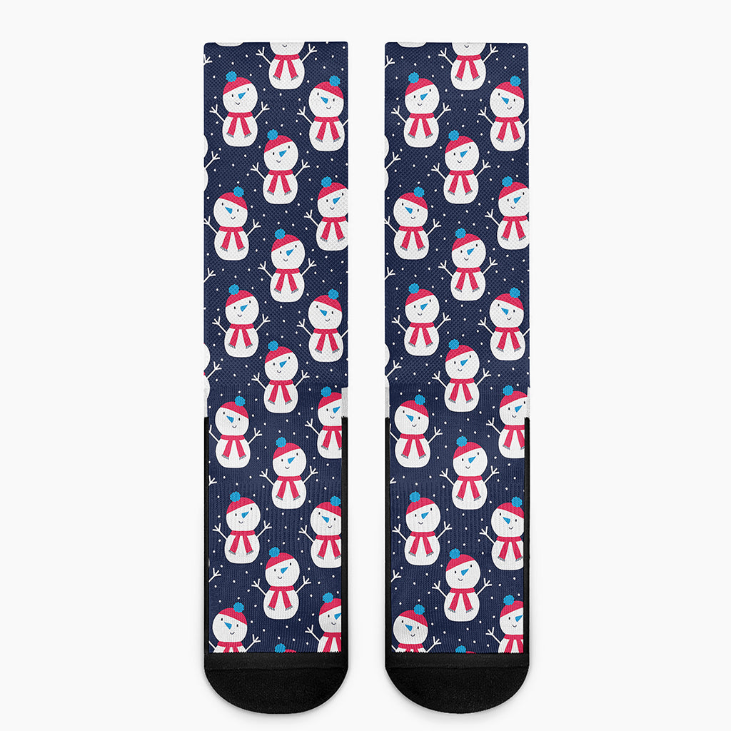 Cute Snowman Pattern Print Crew Socks