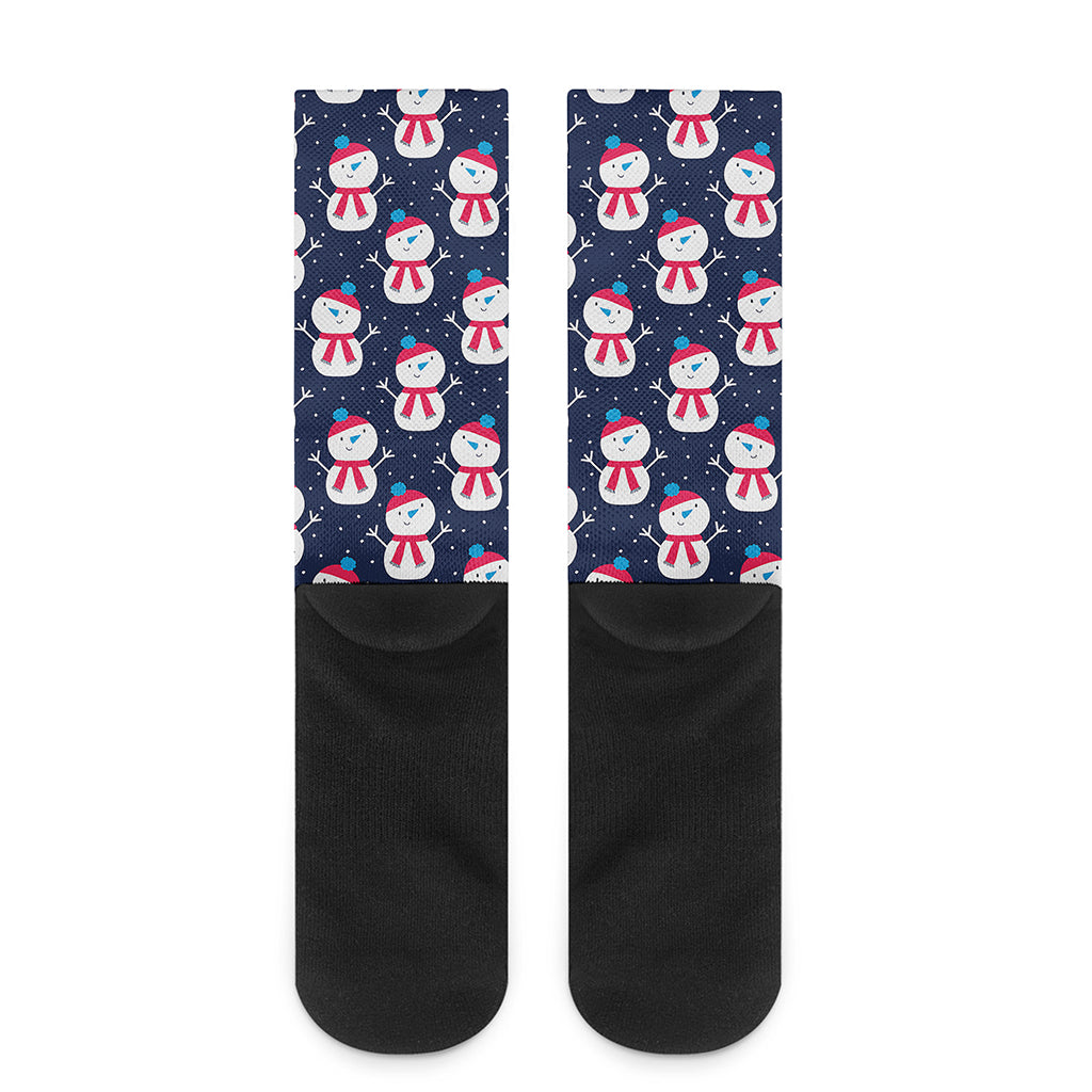 Cute Snowman Pattern Print Crew Socks