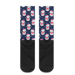 Cute Snowman Pattern Print Crew Socks