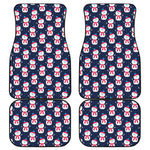 Cute Snowman Pattern Print Front and Back Car Floor Mats