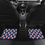 Cute Snowman Pattern Print Front and Back Car Floor Mats