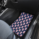 Cute Snowman Pattern Print Front and Back Car Floor Mats