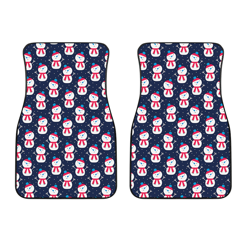 Cute Snowman Pattern Print Front Car Floor Mats