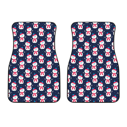 Cute Snowman Pattern Print Front Car Floor Mats