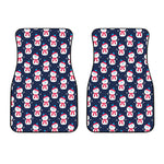 Cute Snowman Pattern Print Front Car Floor Mats