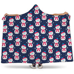 Cute Snowman Pattern Print Hooded Blanket