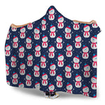 Cute Snowman Pattern Print Hooded Blanket