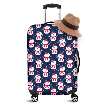 Cute Snowman Pattern Print Luggage Cover