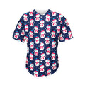 Cute Snowman Pattern Print Men's Baseball Jersey