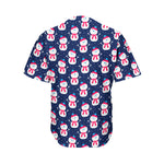 Cute Snowman Pattern Print Men's Baseball Jersey