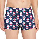Cute Snowman Pattern Print Men's Boxer Briefs