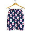 Cute Snowman Pattern Print Men's Shorts