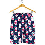 Cute Snowman Pattern Print Men's Shorts