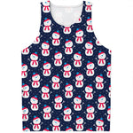Cute Snowman Pattern Print Men's Tank Top