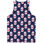 Cute Snowman Pattern Print Men's Tank Top