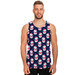 Cute Snowman Pattern Print Men's Tank Top