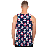 Cute Snowman Pattern Print Men's Tank Top