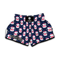 Cute Snowman Pattern Print Muay Thai Boxing Shorts