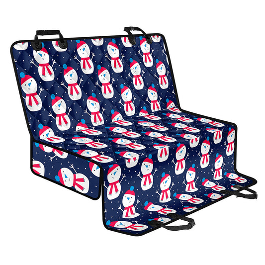 Cute Snowman Pattern Print Pet Car Back Seat Cover