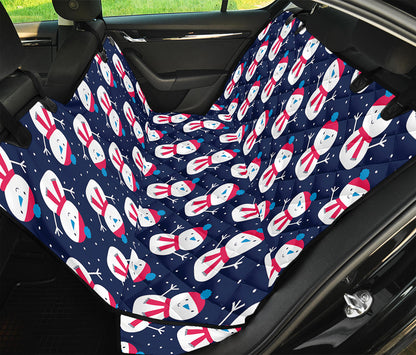 Cute Snowman Pattern Print Pet Car Back Seat Cover