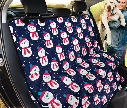 Cute Snowman Pattern Print Pet Car Back Seat Cover