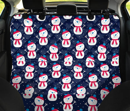 Cute Snowman Pattern Print Pet Car Back Seat Cover