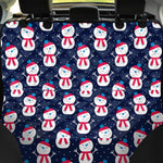 Cute Snowman Pattern Print Pet Car Back Seat Cover