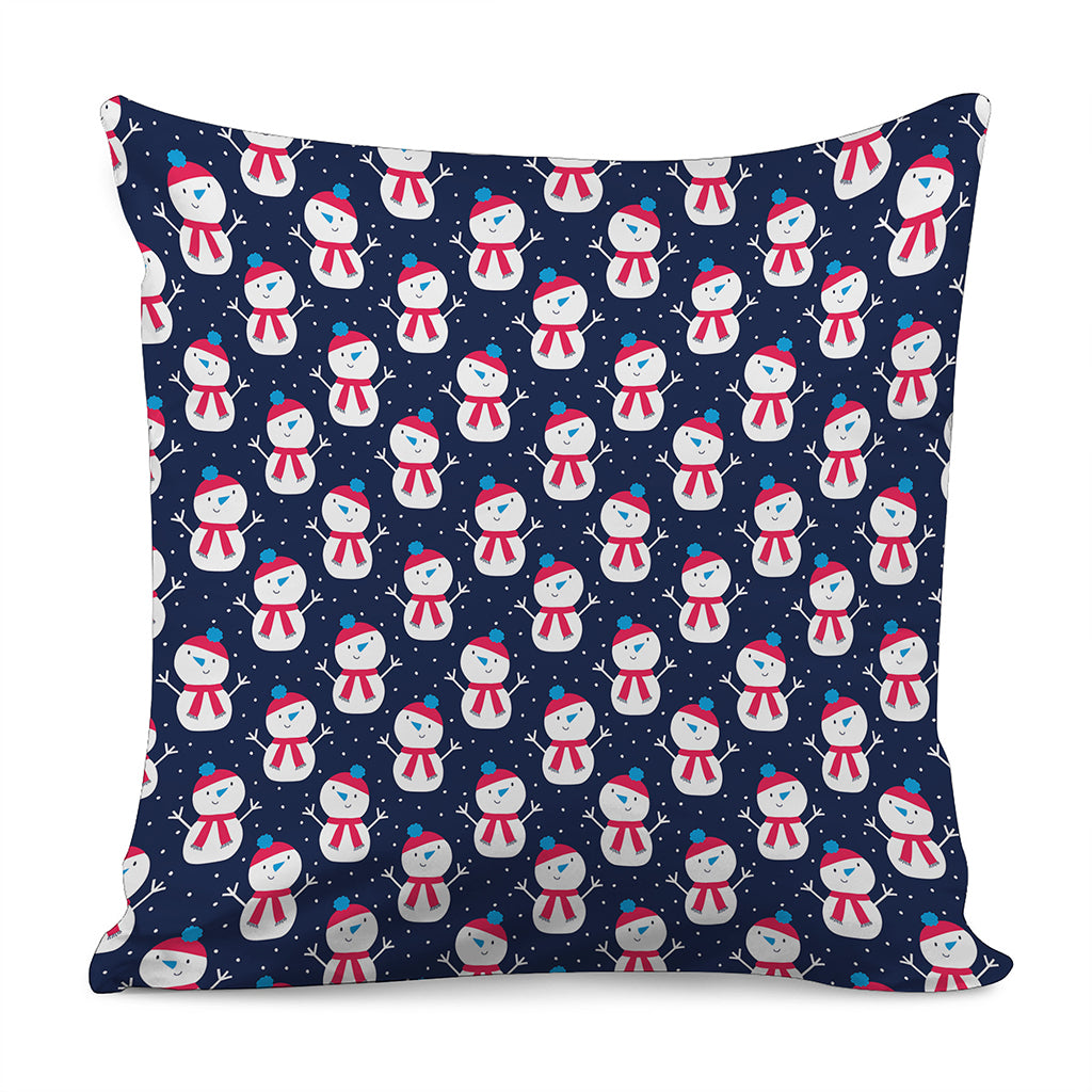 Cute Snowman Pattern Print Pillow Cover