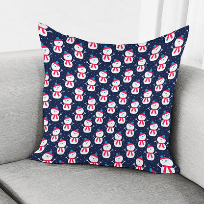 Cute Snowman Pattern Print Pillow Cover