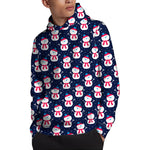 Cute Snowman Pattern Print Pullover Hoodie