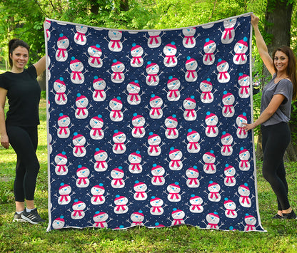 Cute Snowman Pattern Print Quilt