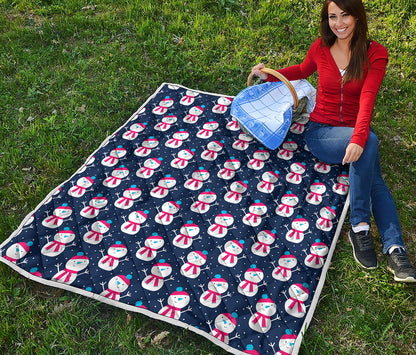 Cute Snowman Pattern Print Quilt