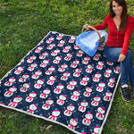 Cute Snowman Pattern Print Quilt