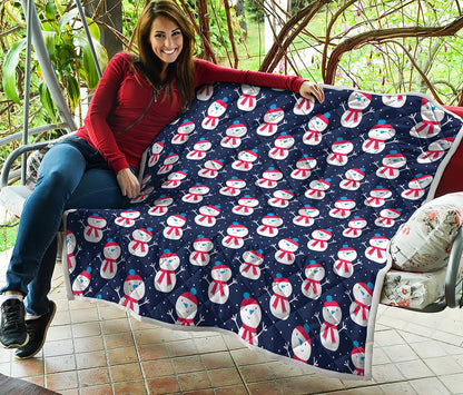 Cute Snowman Pattern Print Quilt