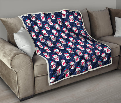 Cute Snowman Pattern Print Quilt