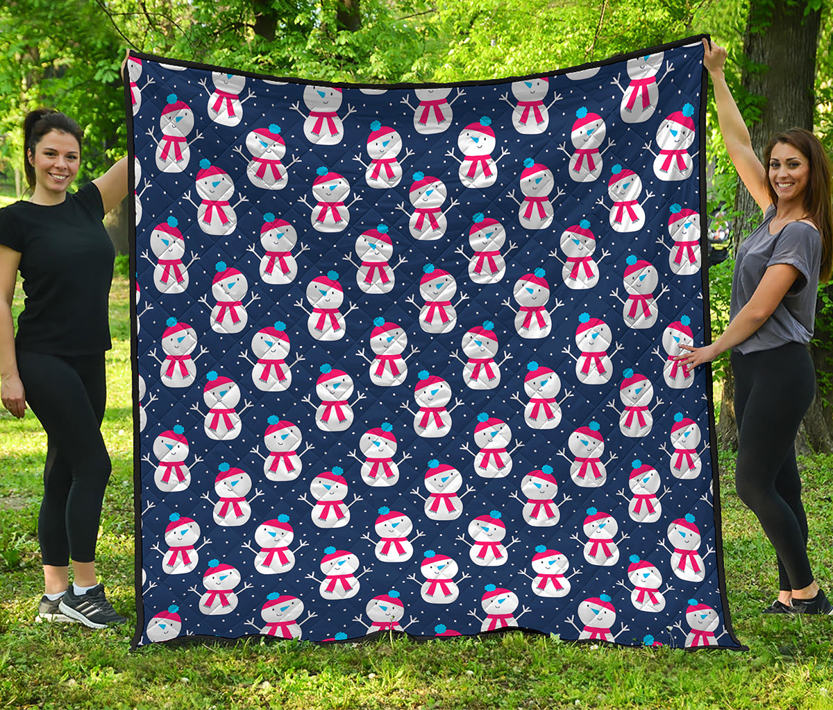Cute Snowman Pattern Print Quilt