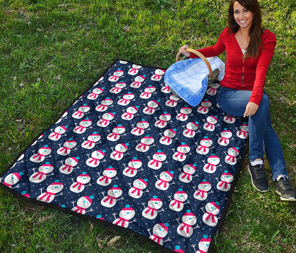 Cute Snowman Pattern Print Quilt