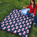 Cute Snowman Pattern Print Quilt