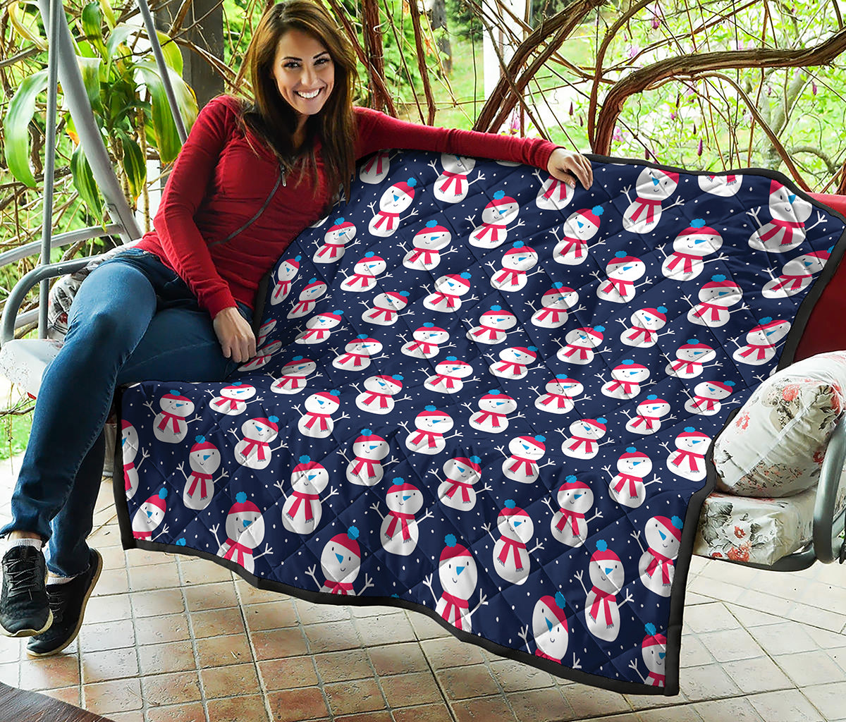 Cute Snowman Pattern Print Quilt
