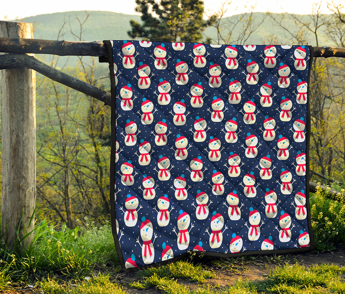Cute Snowman Pattern Print Quilt