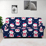 Cute Snowman Pattern Print Sofa Cover
