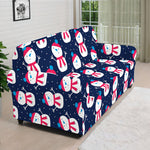 Cute Snowman Pattern Print Sofa Cover